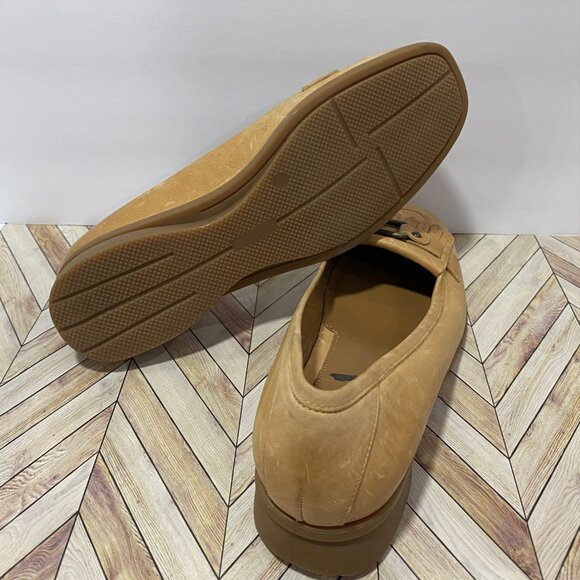 VIA SPIGA • Size 10 • Tan Leather Loafer Pumps w/ Kiltie Fringe & Buckle NWOT - Picture 7 of 8